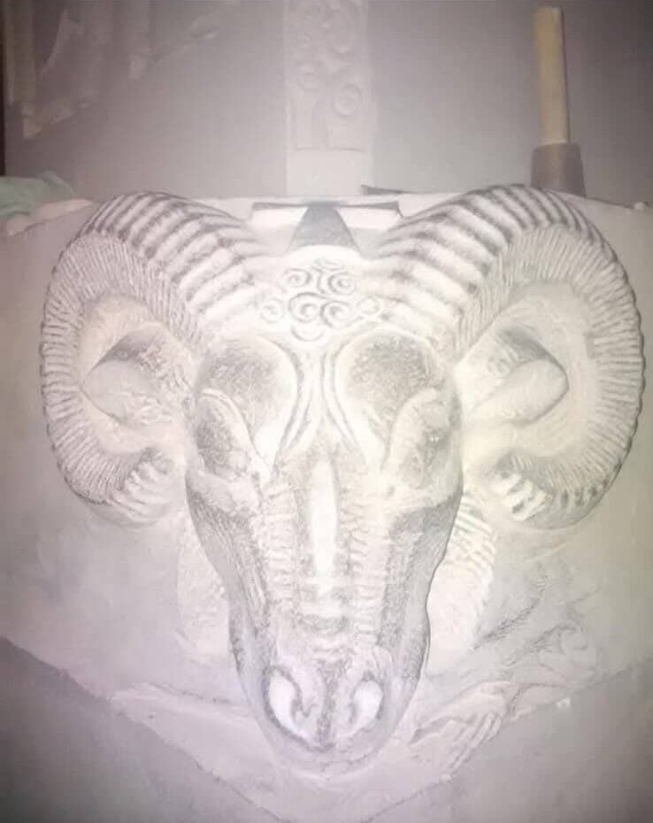 Ibex sculpture by Irakli Athoneli